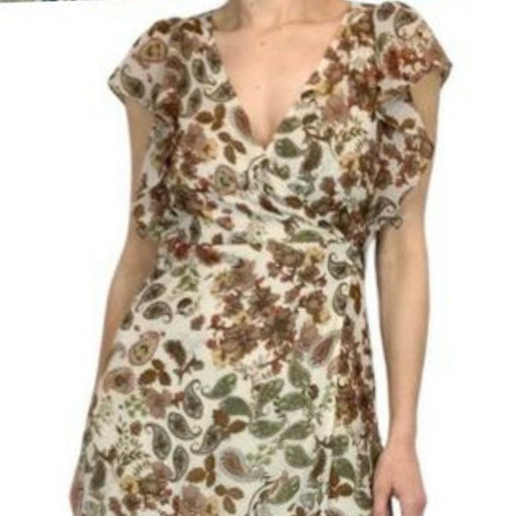 DREW Dresses & Skirts - Drew by Anthropologie Floral Wrap Maxi Dress     Size Small